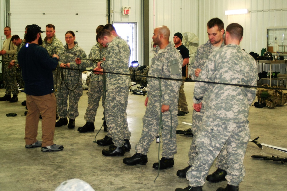 Students build knot-tying skills as part of Cold-Weather Operations Course at Fort McCoy