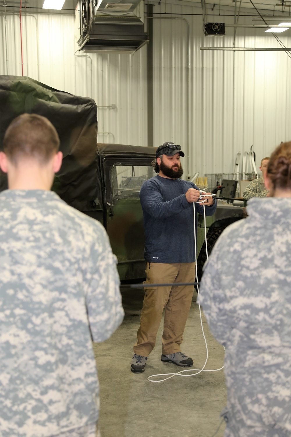 Students build knot-tying skills as part of Cold-Weather Operations Course at Fort McCoy