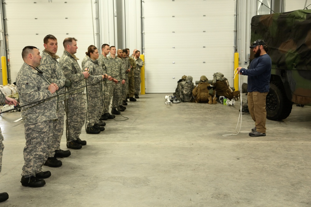 Students build knot-tying skills as part of Cold-Weather Operations Course at Fort McCoy