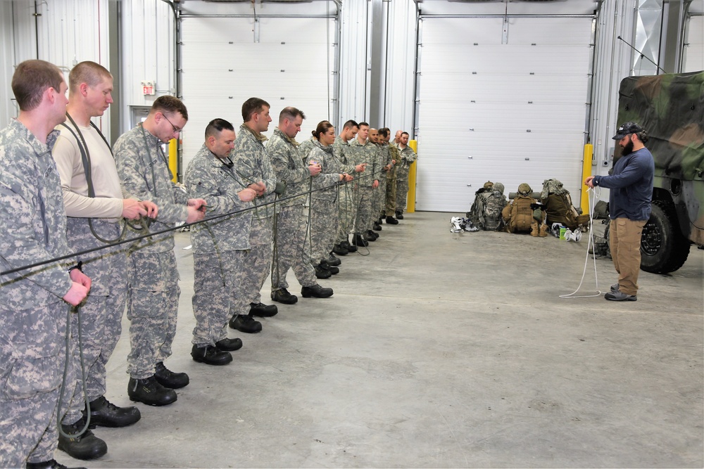 Students build knot-tying skills as part of Cold-Weather Operations Course at Fort McCoy