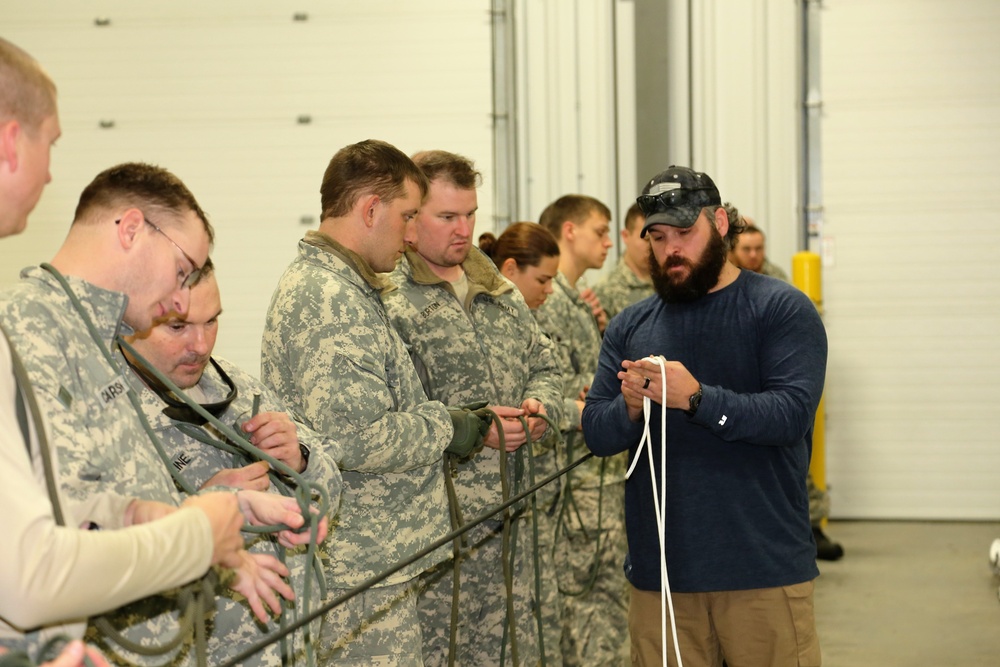 Students build knot-tying skills as part of Cold-Weather Operations Course at Fort McCoy