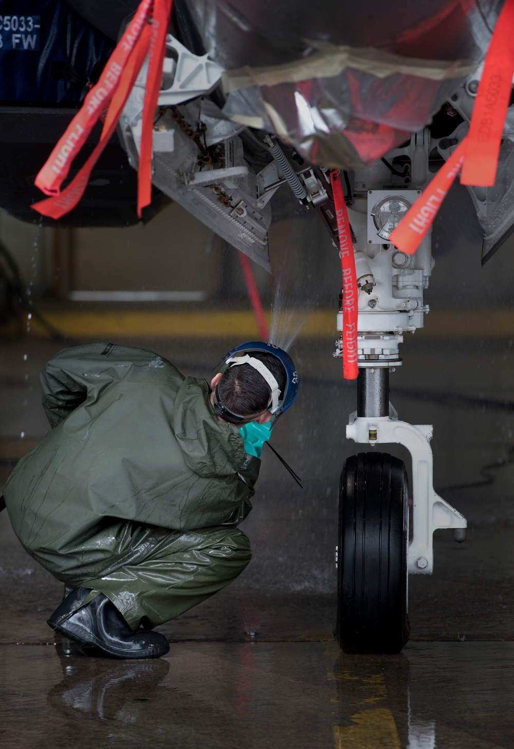 33 FW washes an F-35A