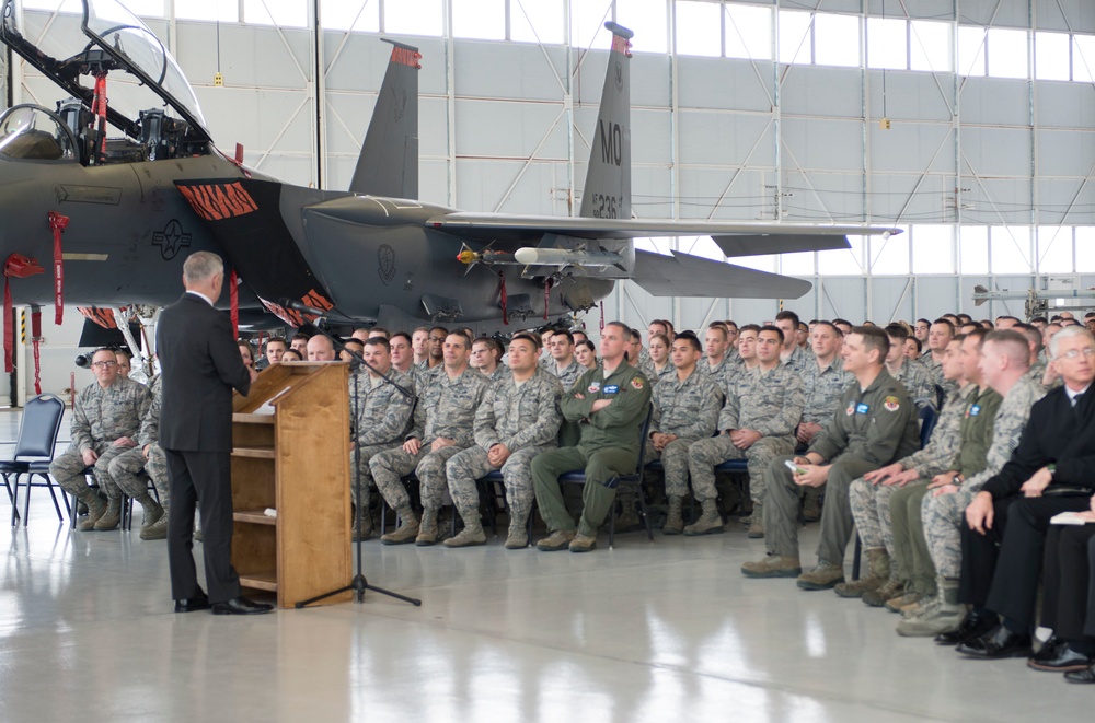 Defense Secretary James N. Mattis visits Mountain Home Air Force Base