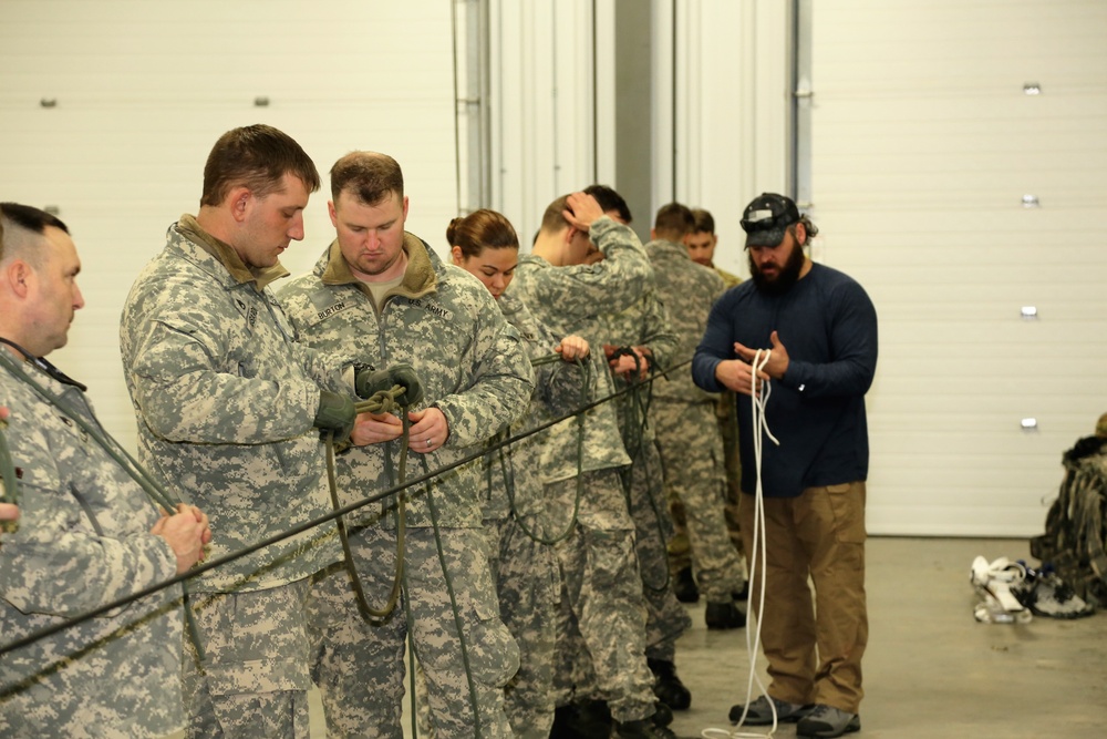 Students build knot-tying skills as part of Cold-Weather Operations Course at Fort McCoy