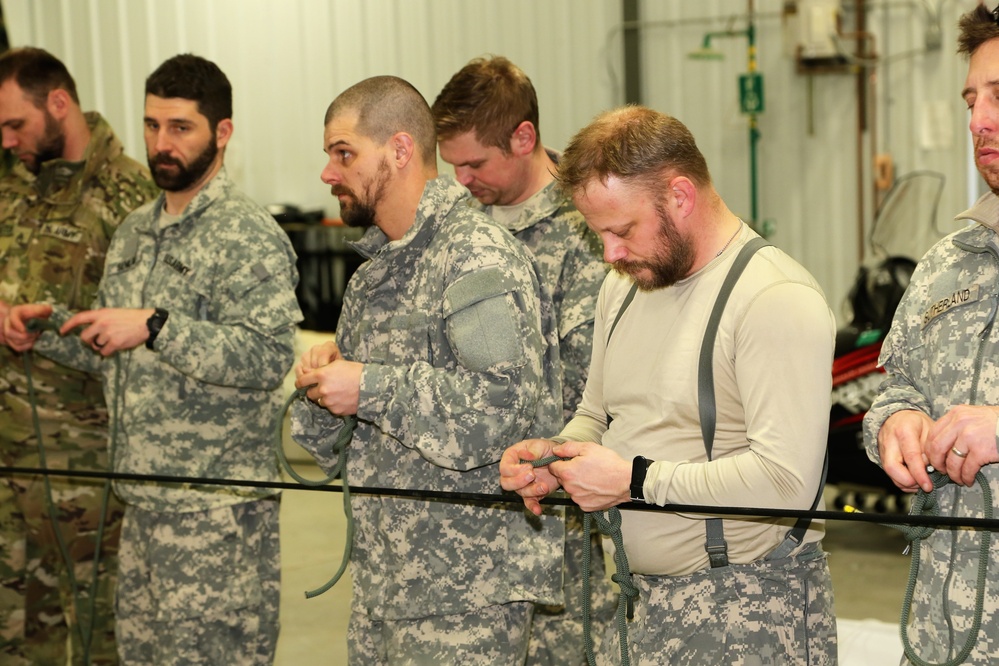 Students build knot-tying skills as part of Cold-Weather Operations Course at Fort McCoy