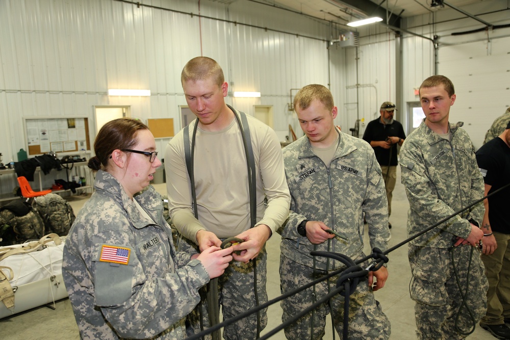 Students build knot-tying skills as part of Cold-Weather Operations Course at Fort McCoy