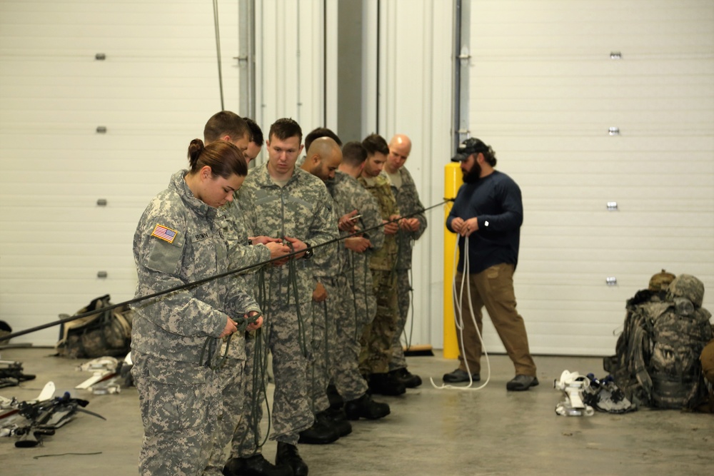 Students build knot-tying skills as part of Cold-Weather Operations Course at Fort McCoy