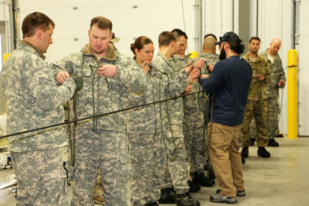 Students build knot-tying skills as part of Cold-Weather Operations Course at Fort McCoy