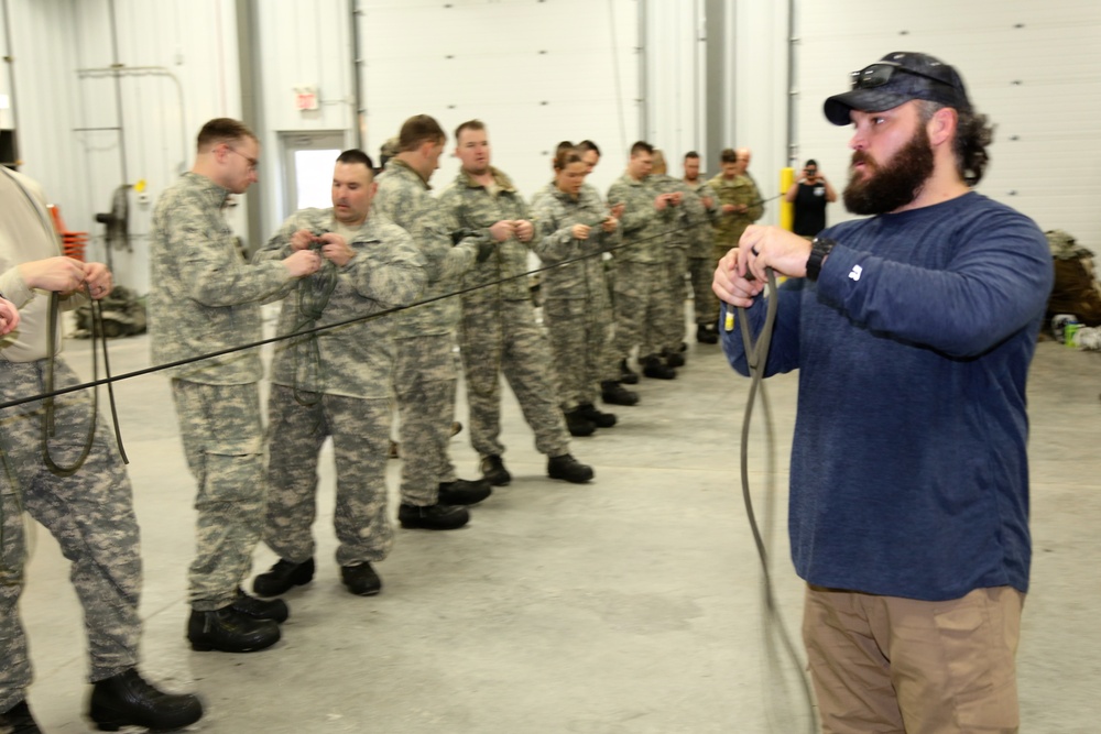 Students build knot-tying skills as part of Cold-Weather Operations Course at Fort McCoy