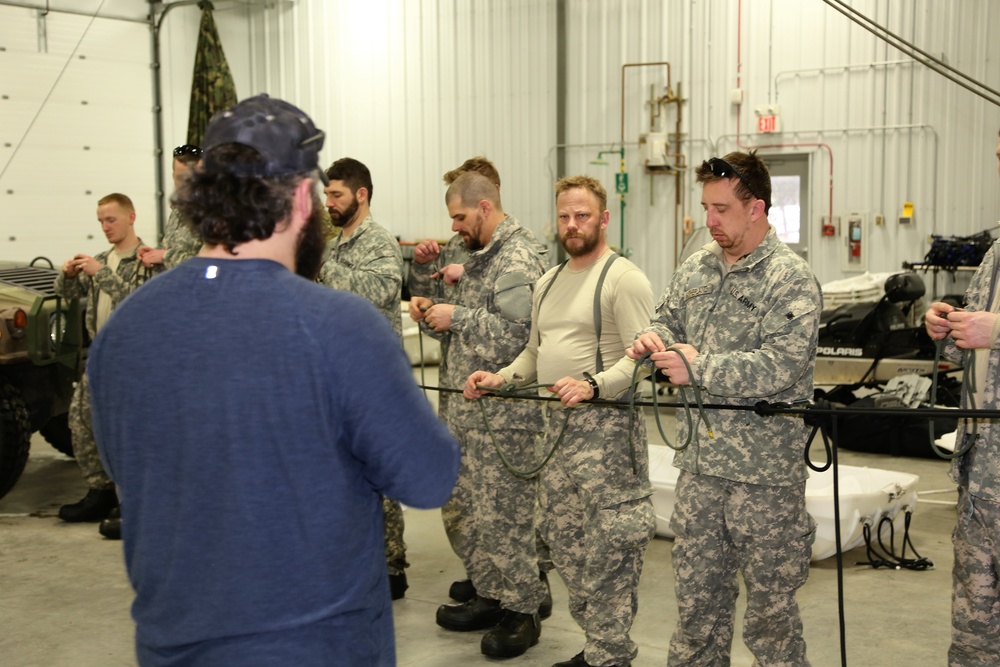 Students build knot-tying skills as part of Cold-Weather Operations Course at Fort McCoy