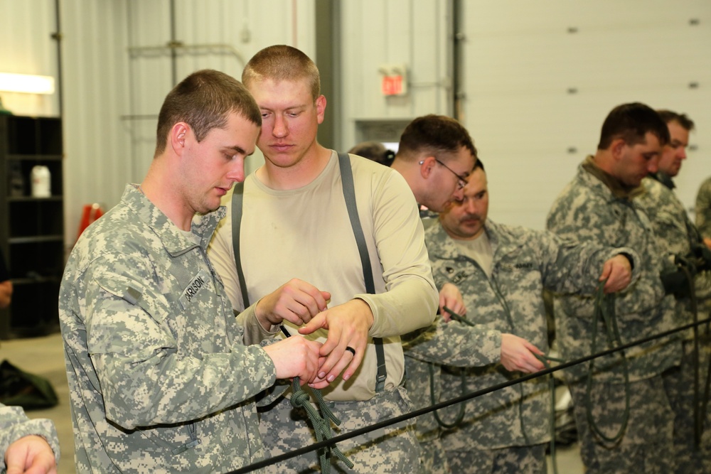 Students build knot-tying skills as part of Cold-Weather Operations Course at Fort McCoy