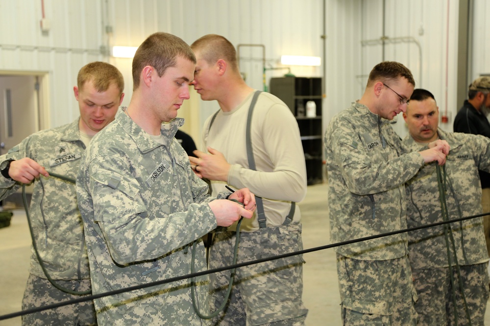 Students build knot-tying skills as part of Cold-Weather Operations Course at Fort McCoy