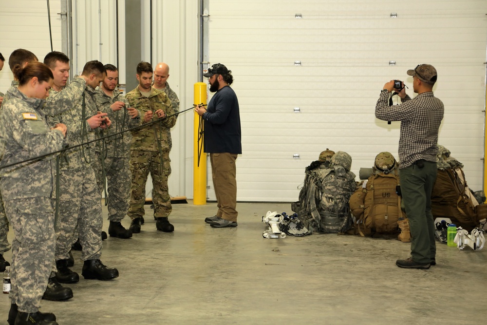 Students build knot-tying skills as part of Cold-Weather Operations Course at Fort McCoy