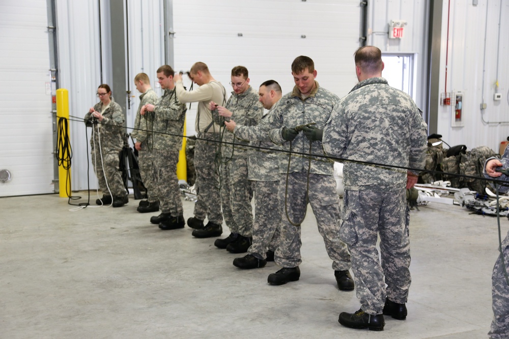 Students build knot-tying skills as part of Cold-Weather Operations Course at Fort McCoy