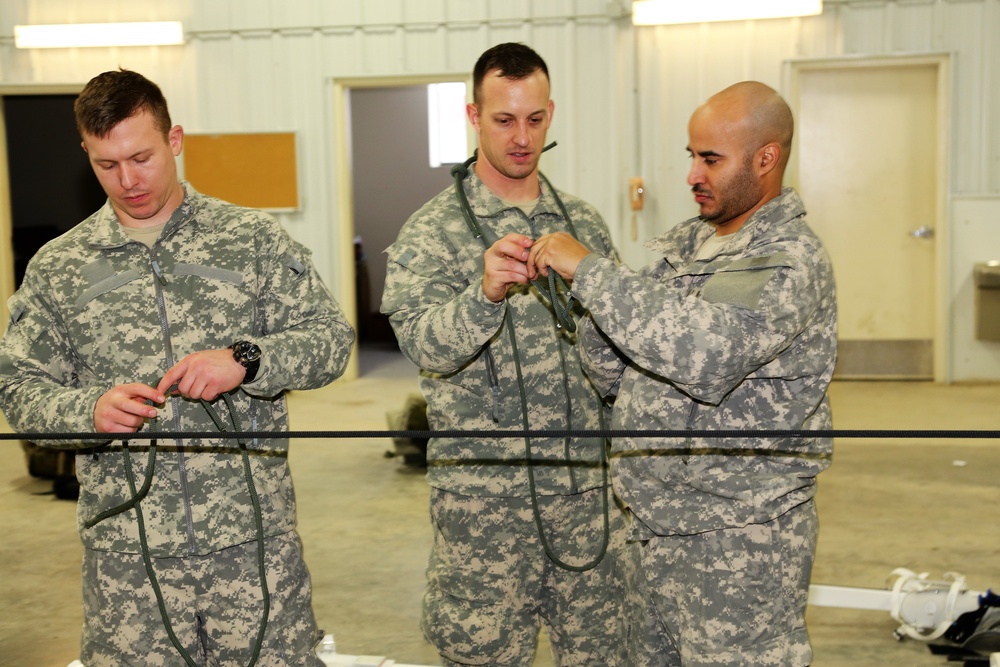 Students build knot-tying skills as part of Cold-Weather Operations Course at Fort McCoy