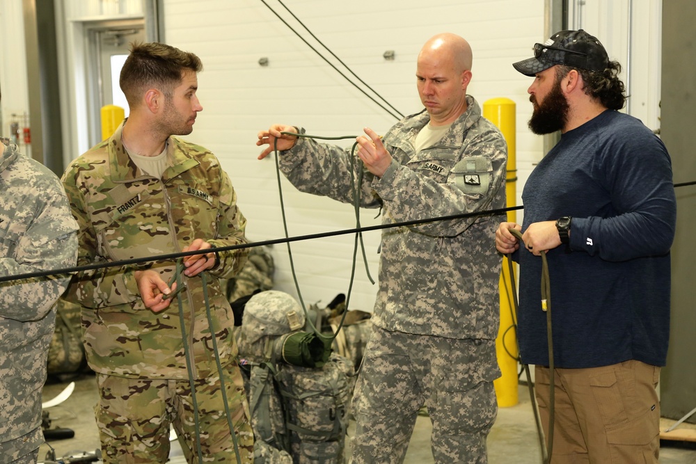 Students build knot-tying skills as part of Cold-Weather Operations Course at Fort McCoy