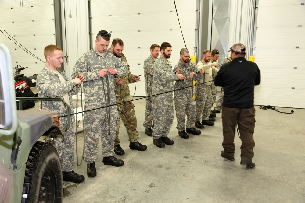 Students build knot-tying skills as part of Cold-Weather Operations Course at Fort McCoy