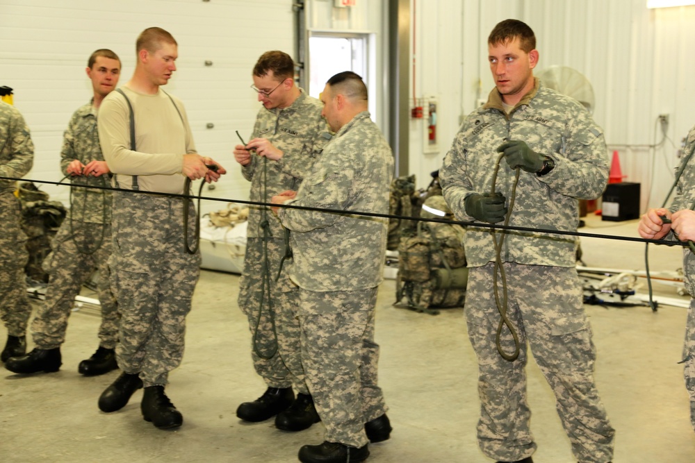 Students build knot-tying skills as part of Cold-Weather Operations Course at Fort McCoy