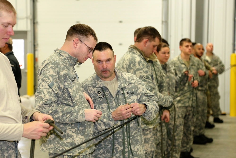 Students build knot-tying skills as part of Cold-Weather Operations Course at Fort McCoy