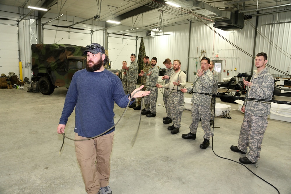 Students build knot-tying skills as part of Cold-Weather Operations Course at Fort McCoy