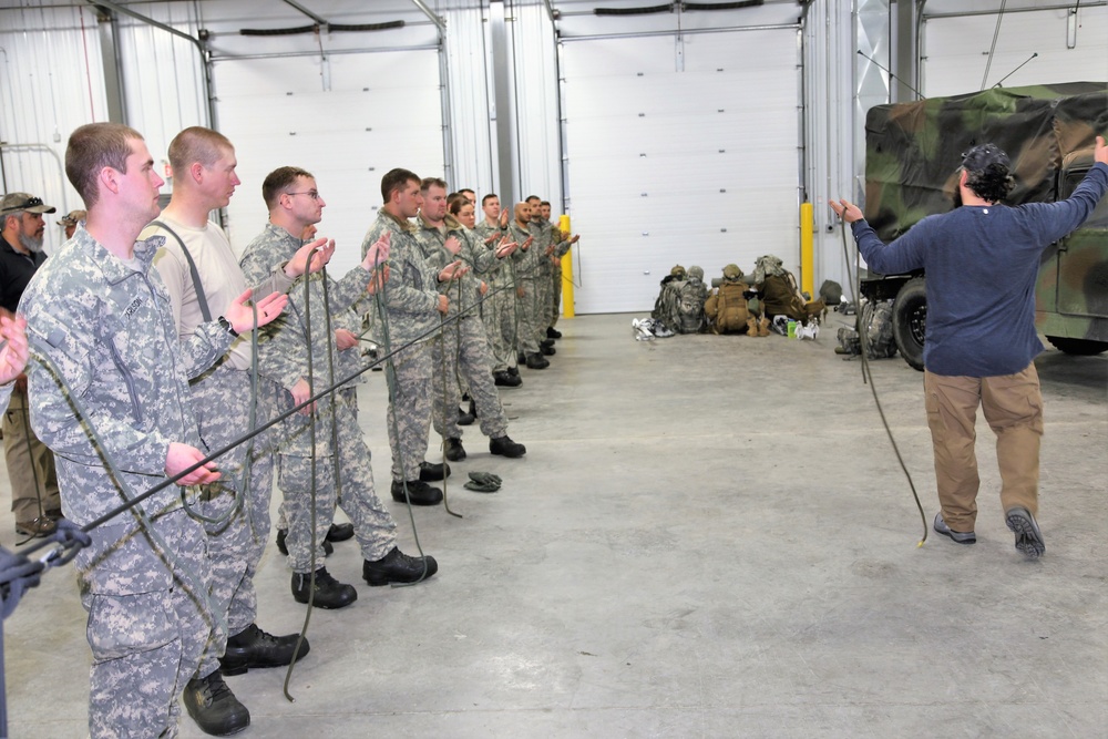 Students build knot-tying skills as part of Cold-Weather Operations Course at Fort McCoy