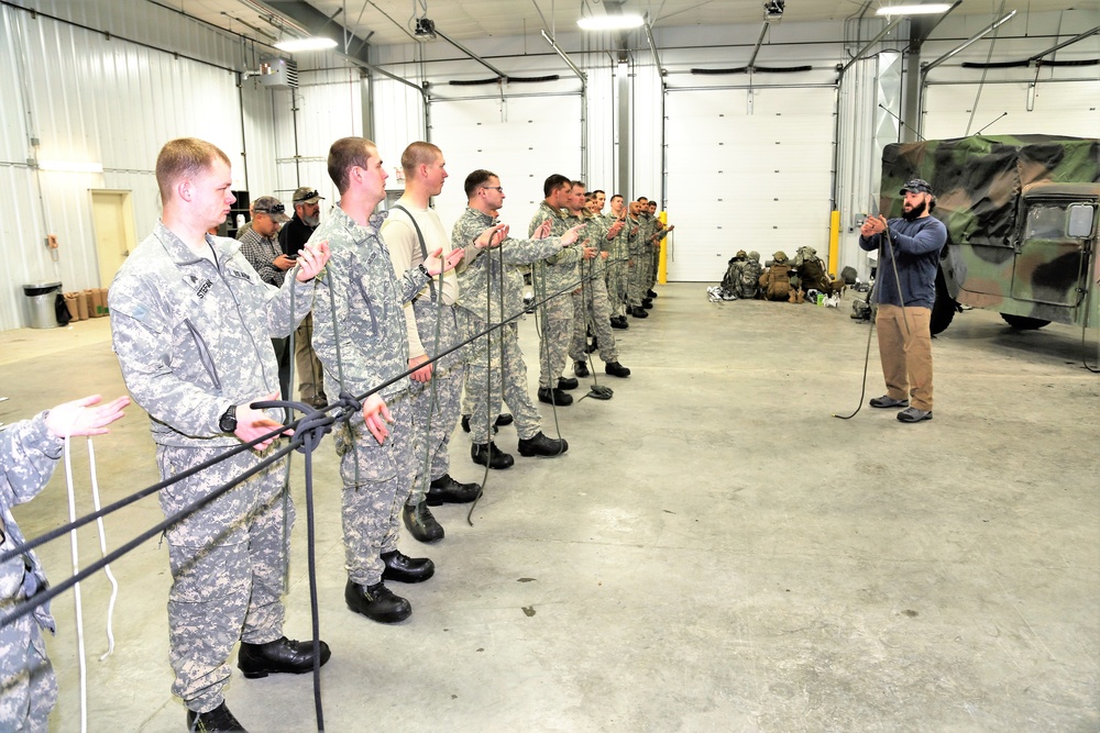 Students build knot-tying skills as part of Cold-Weather Operations Course at Fort McCoy