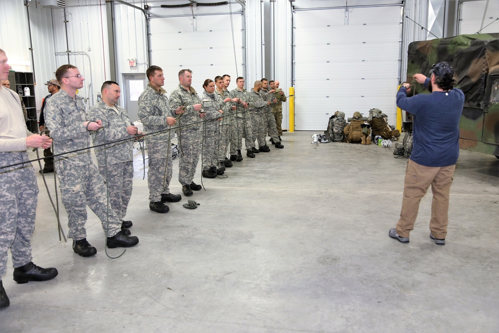 Students build knot-tying skills as part of Cold-Weather Operations Course at Fort McCoy