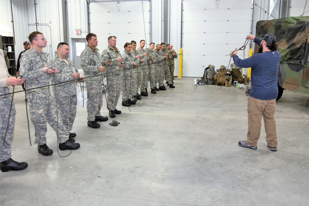 Students build knot-tying skills as part of Cold-Weather Operations Course at Fort McCoy