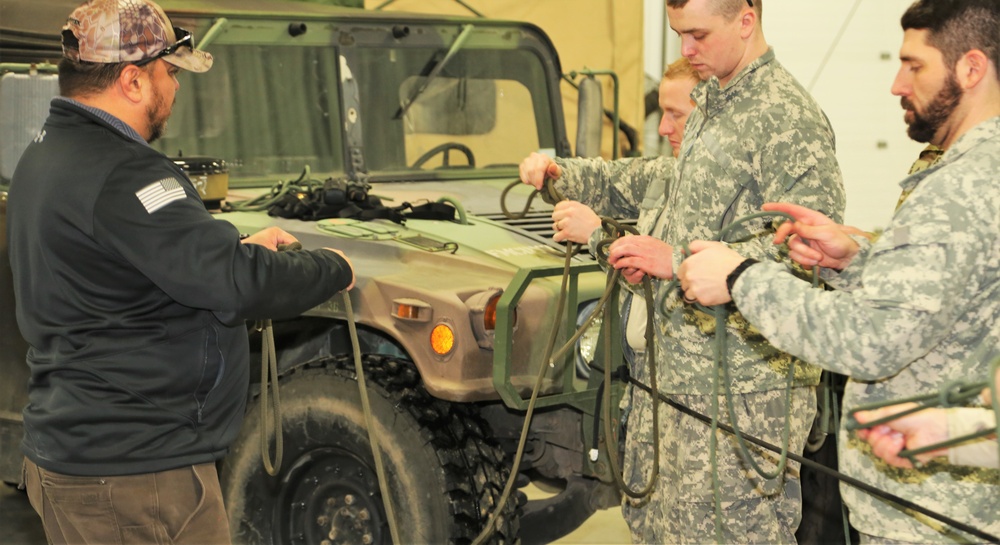 Students build knot-tying skills as part of Cold-Weather Operations Course at Fort McCoy