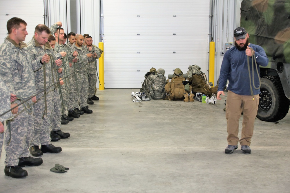 Students build knot-tying skills as part of Cold-Weather Operations Course at Fort McCoy