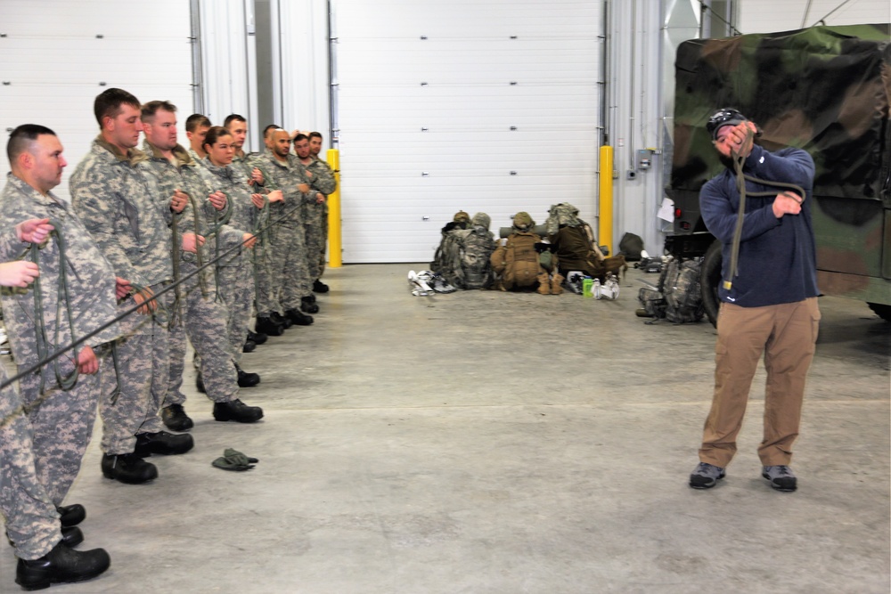 Students build knot-tying skills as part of Cold-Weather Operations Course at Fort McCoy