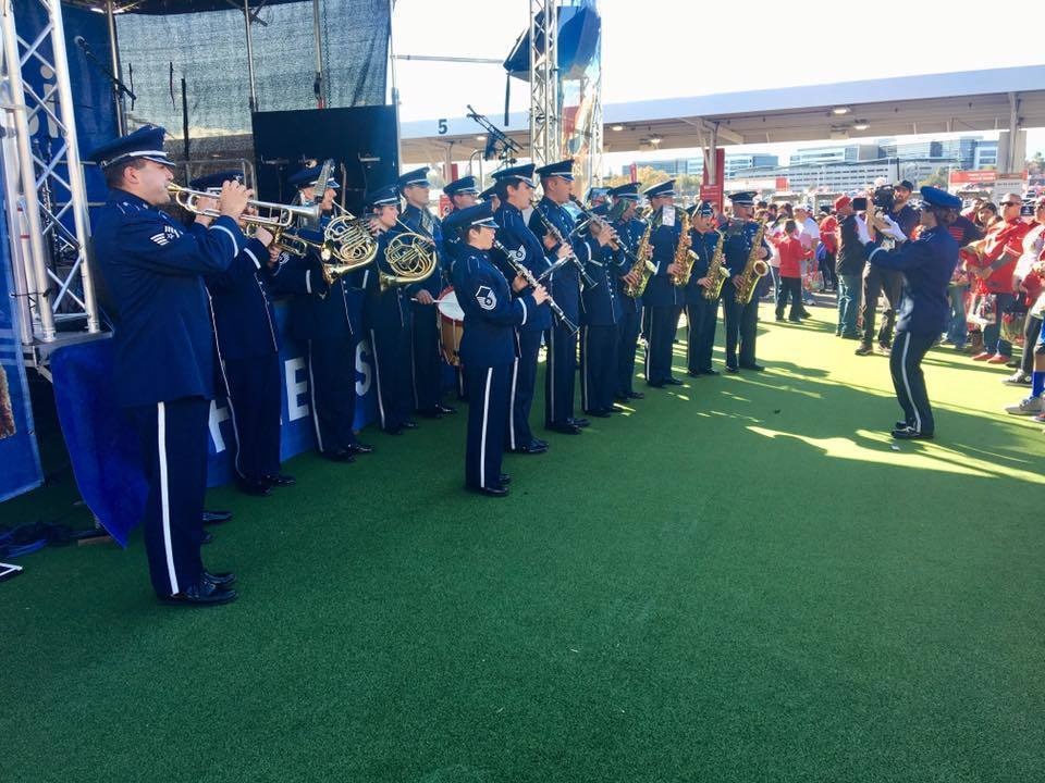 U.S. Air Force Band of the Golden West Ceremonial Band Plays at 49ers Game
