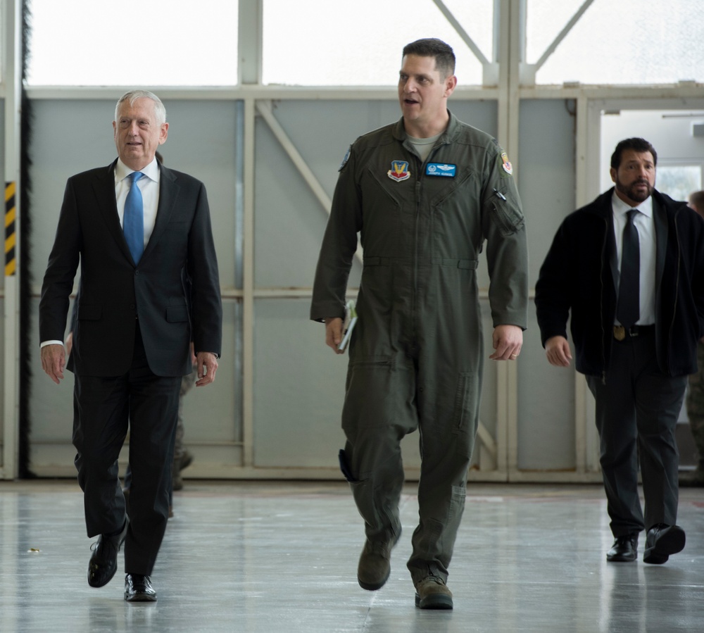 Defense Secretary James N. Mattis visits Mountain Home Air Force Base