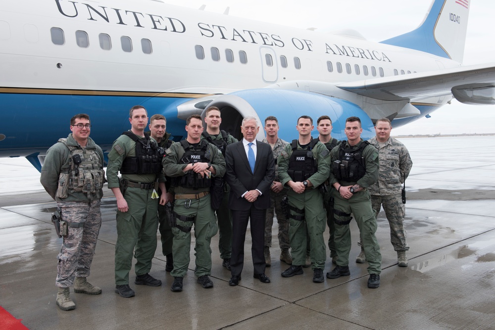 Defense Secretary James N. Mattis visits Mountain Home Air Force Base