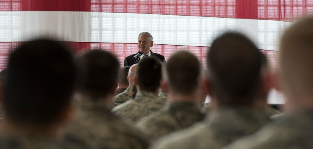 Defense Secretary James N. Mattis visits Mountain Home Air Force Base