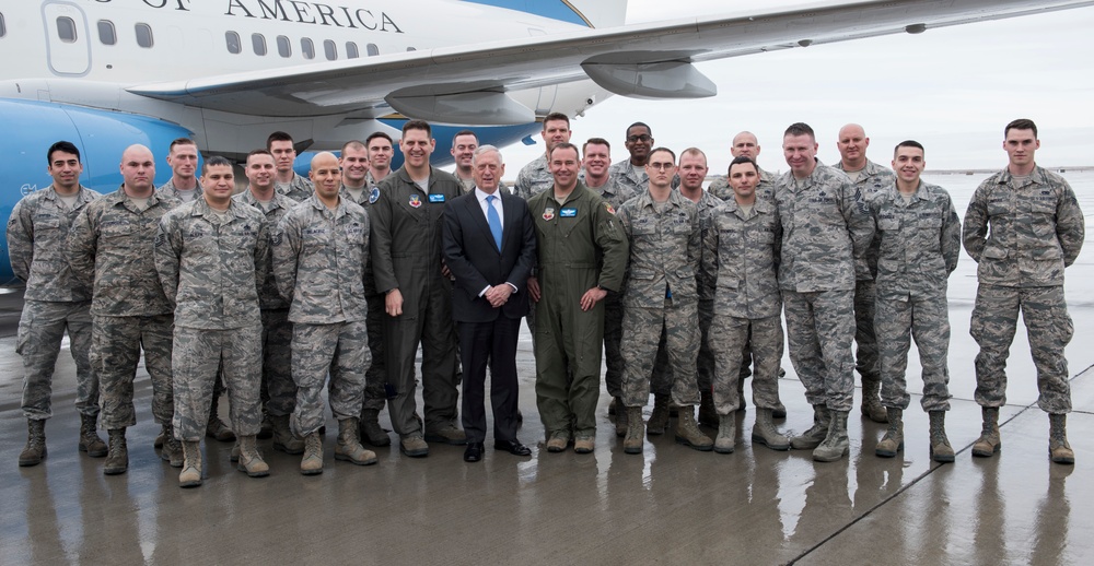 Defense Secretary James N. Mattis visits Mountain Home Air Force Base