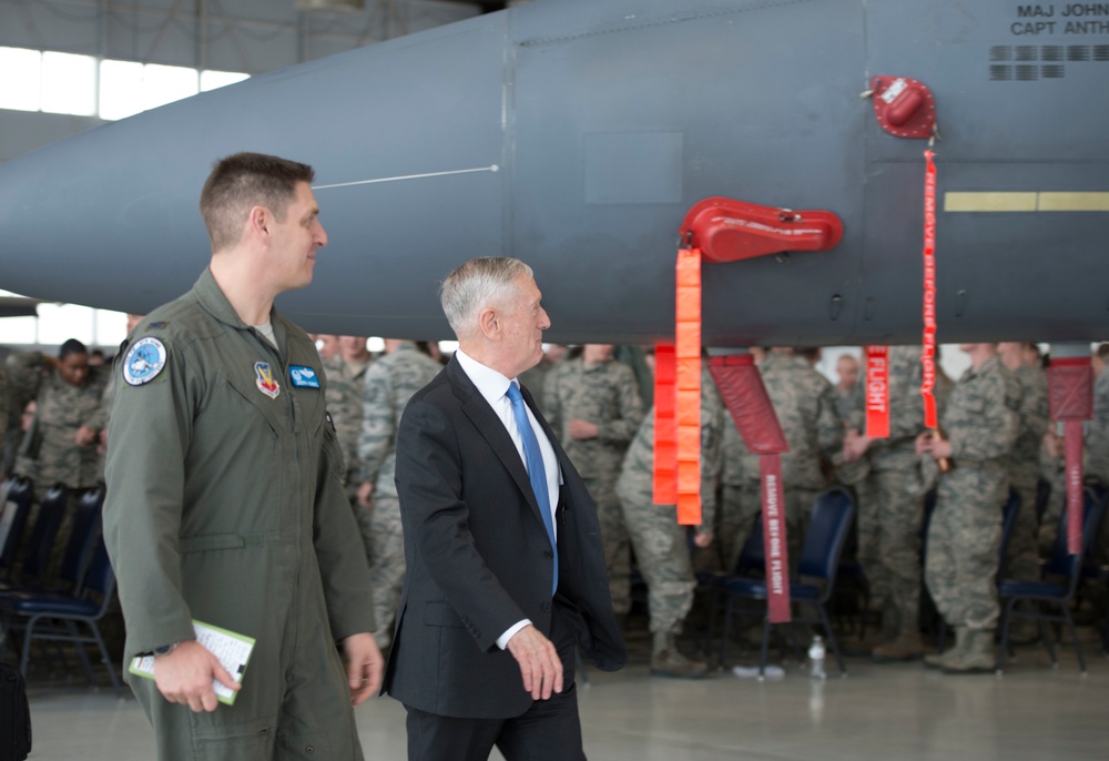 Defense Secretary James N. Mattis visits Mountain Home Air Force Base