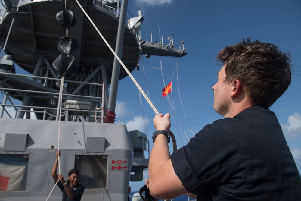 USS Pearl Harbor conducts RAS with USNS John Ericsson