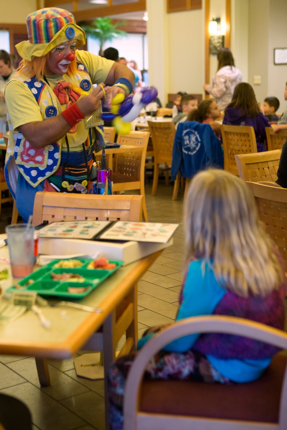 Military families enjoy a Winter Wonderland themed dinner aboard Camp Foster