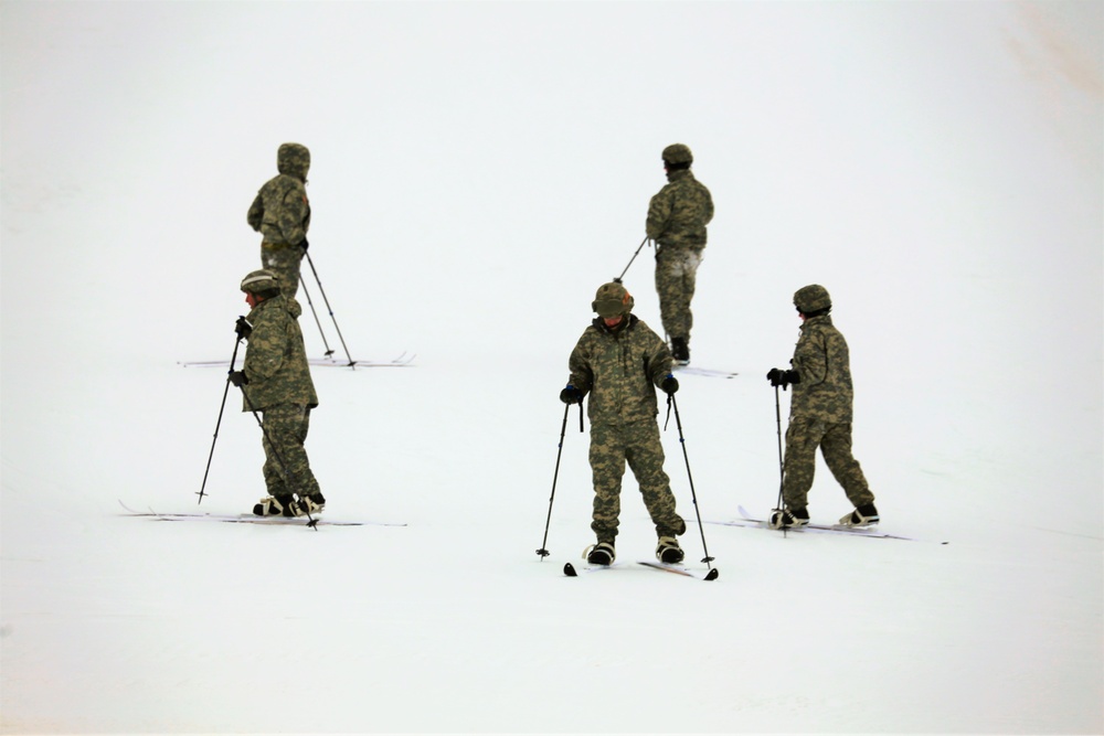 Students learn skiing techniques during Cold-Weather Operations Course at Fort McCoy