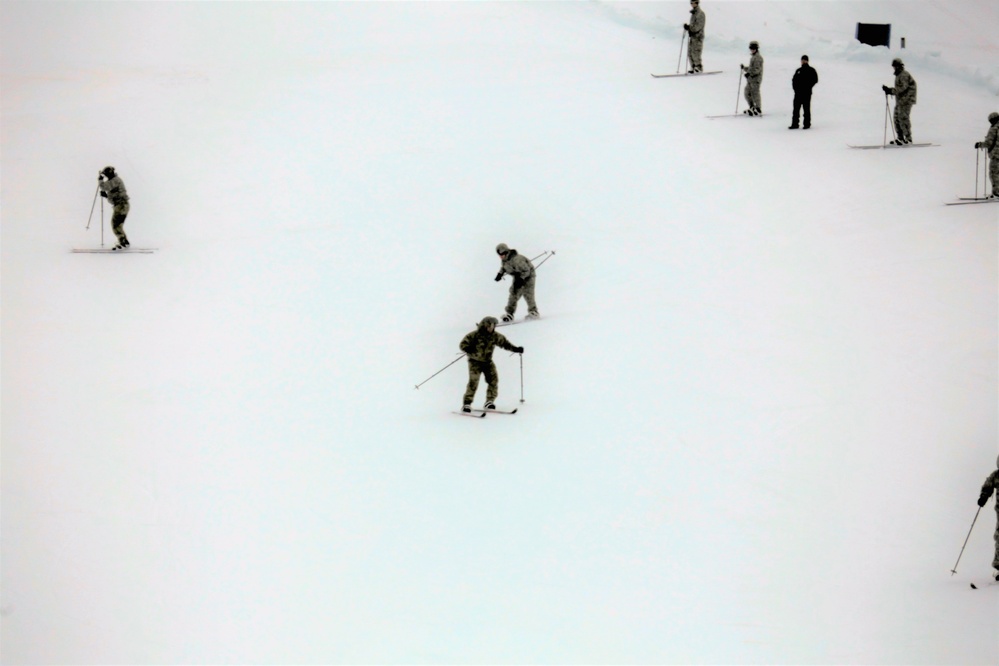 Students learn skiing techniques during Cold-Weather Operations Course at Fort McCoy