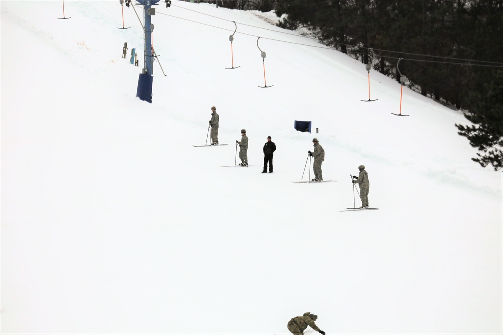 Students learn skiing techniques during Cold-Weather Operations Course at Fort McCoy
