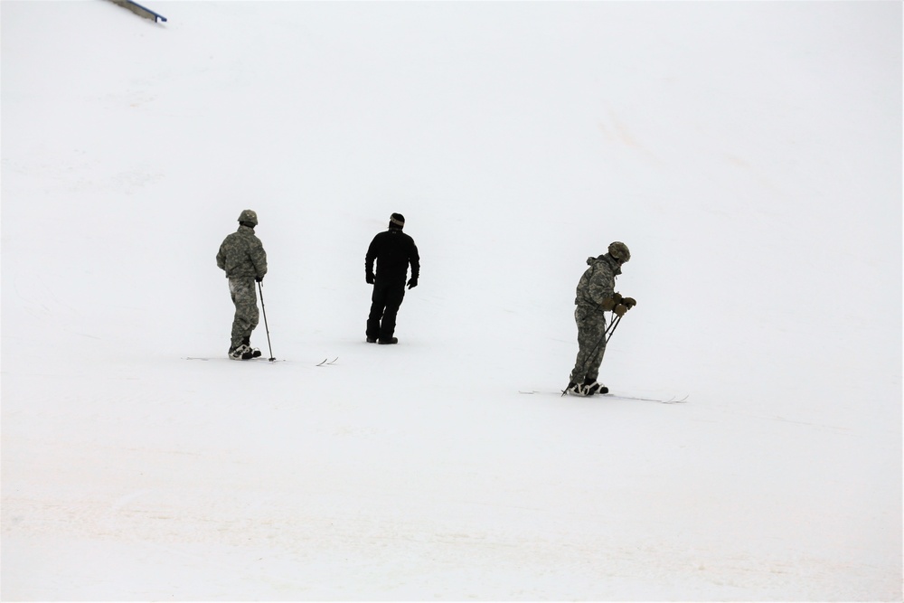 Students learn skiing techniques during Cold-Weather Operations Course at Fort McCoy