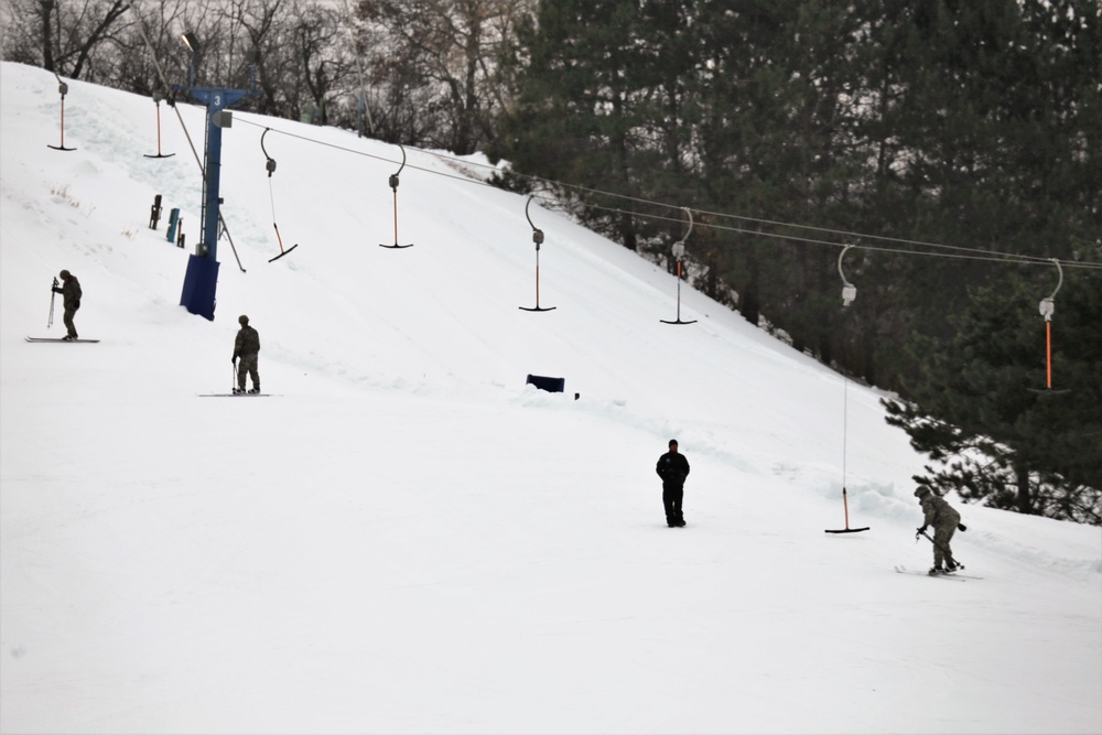 Students learn skiing techniques during Cold-Weather Operations Course at Fort McCoy