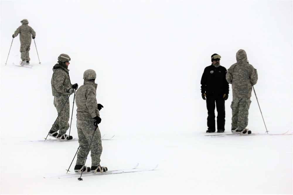 Students learn skiing techniques during Cold-Weather Operations Course at Fort McCoy