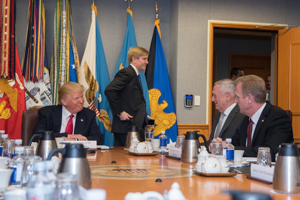 President Trump and Vice President Pence meet with Pentagon senior leaders