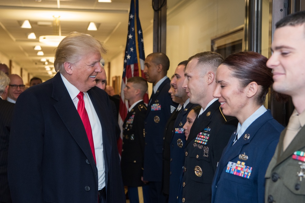 President Trump and Vice President Pence meet with Pentagon senior leaders
