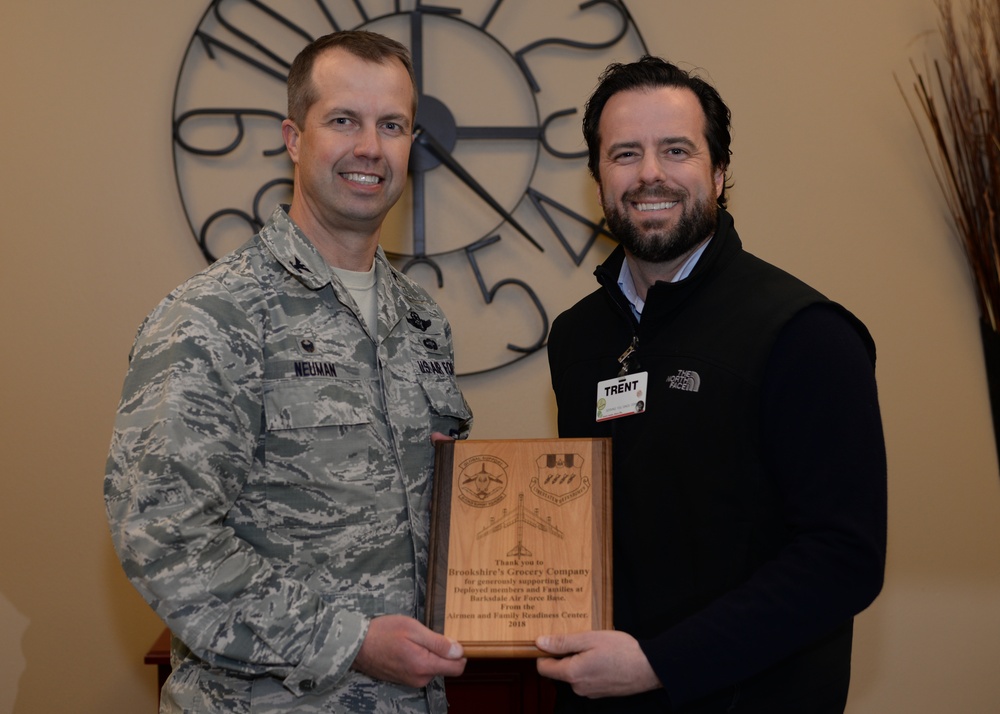 Honoring those deployed: Brookshire’s donates $12K to BAFB families