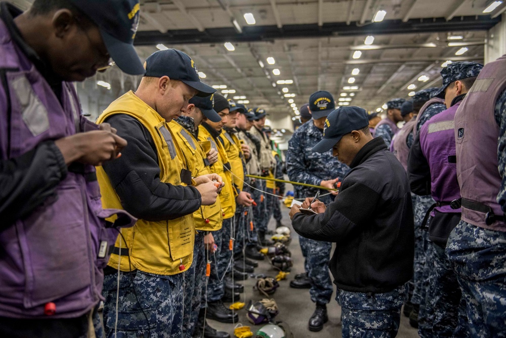 GHWB is the flagship of Carrier Strike Group (CSG) 2, which is comprised of the staff of CSG-2; GHWB; the nine squadrons and staff of Carrier Air Wing (CVW) 8; Destroyer Squadron (DESRON) 22 staff and guided-missile destroyers USS Laboon (DDG 58) and USS