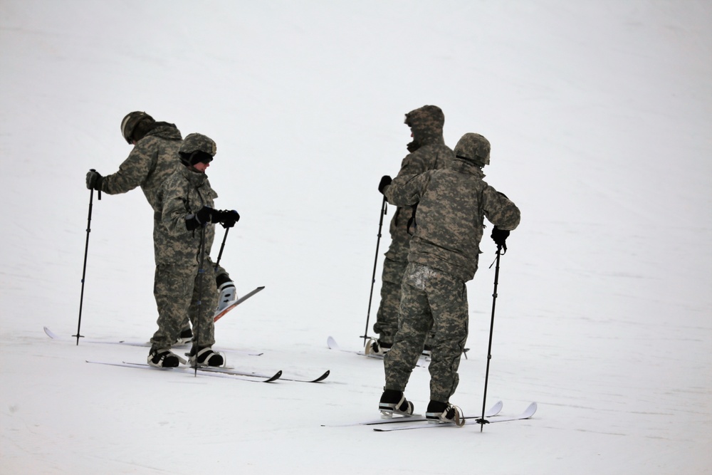 Students learn skiing techniques during Cold-Weather Operations Course at Fort McCoy